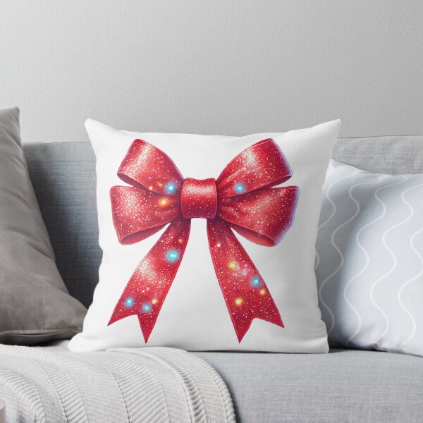 Item preview, Glittering Red Christmas Bow with Twinkling Lights designed and sold by CultDigHoriz.