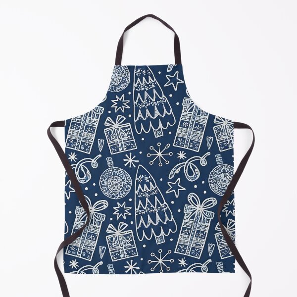 Item preview, Blue and white Christmas present tree pattern designed and sold by druidwolfart.