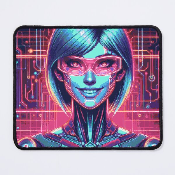 Item preview, Pixel Art Neon Cyber Girl Portrait #18 designed and sold by captainglondo.