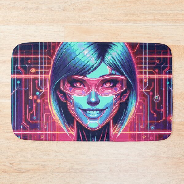 Item preview, Pixel Art Neon Cyber Girl Portrait #18 designed and sold by captainglondo.