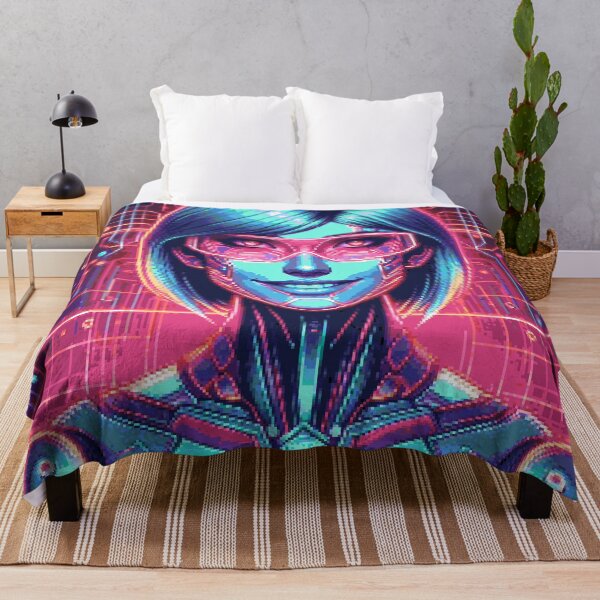 Item preview, Pixel Art Neon Cyber Girl Portrait #18 designed and sold by captainglondo.