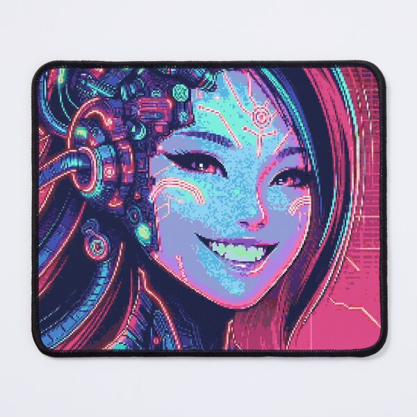 Item preview, Pixel Art Neon Cyber Girl Portrait #17 designed and sold by captainglondo.