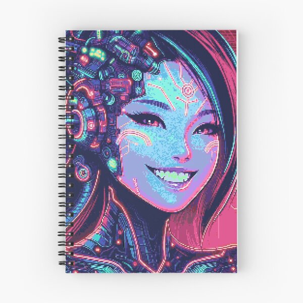Item preview, Pixel Art Neon Cyber Girl Portrait #17 designed and sold by captainglondo.