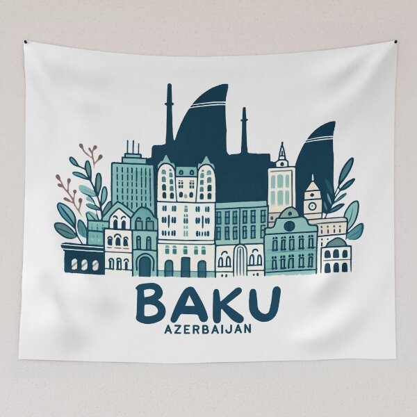 Item preview, Baku Azerbaijan designed and sold by WanderlustCoCo.