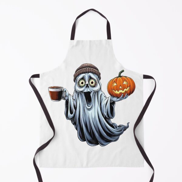 Item preview, Funny Halloween Ghost Coffee and Pumpkin Art designed and sold by ZetaDream.