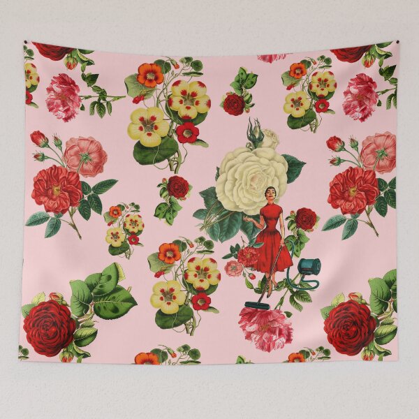 Item preview, Keep it clean floral collage pink designed and sold by Snexus.