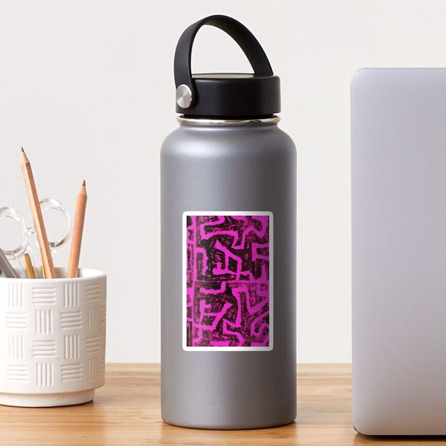 Magenta Block Print Sticker