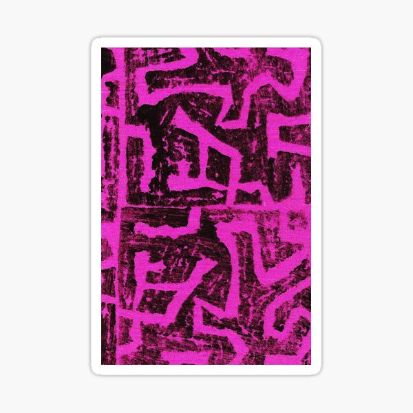 Magenta Block Print Sticker