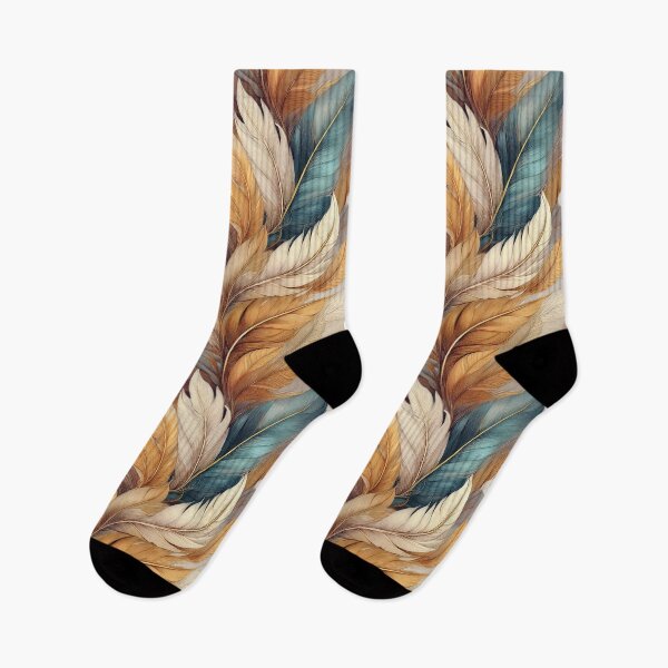 Item preview, Feather and leaf inspired colourful autumn floral design #02 designed and sold by GeoffBeattie.
