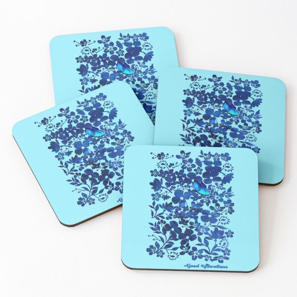Item preview, Good Vibrations floral with lucky blue butterfly designed and sold by SueKnox.