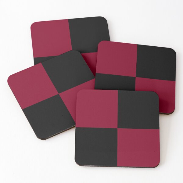 Item preview, Quarters - Black and Burgundy Red designed and sold by JustPatterns2.