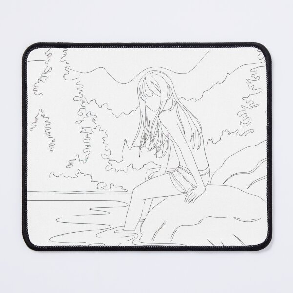 Item preview, Girl in the lake linedrawing designed and sold by Newhyperion.