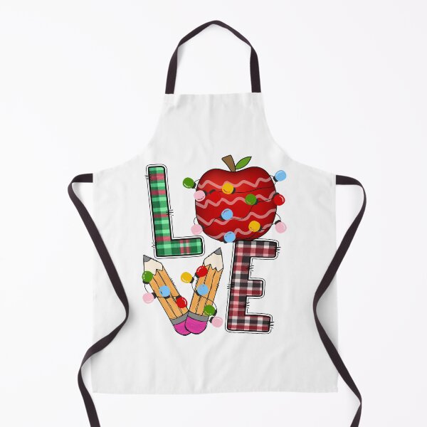 Item preview, Teacher-Themed 'LOVE' Christmas Design with Apple and Pencils designed and sold by CultDigHoriz.