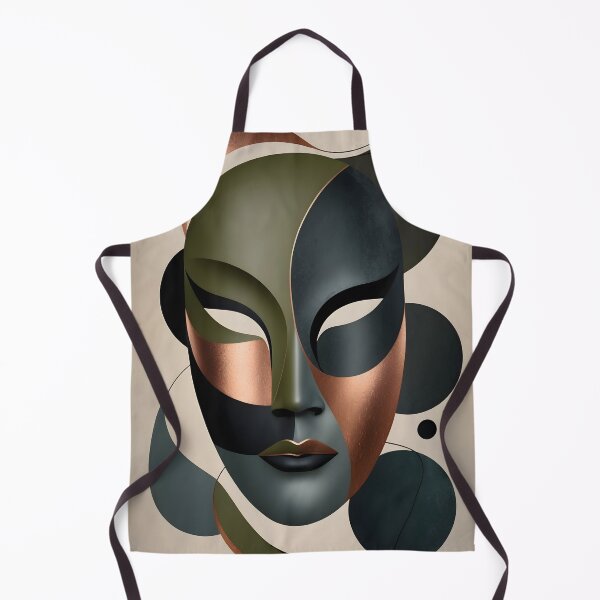 Item preview, Abstract Mask Art in Earth Tones with Minimalist Design designed and sold by Ceemko's Vintage Corner.