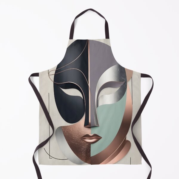 Item preview, Bold Minimalist Abstract Mask in Copper and Pastel Colors designed and sold by Ceemko's Vintage Corner.