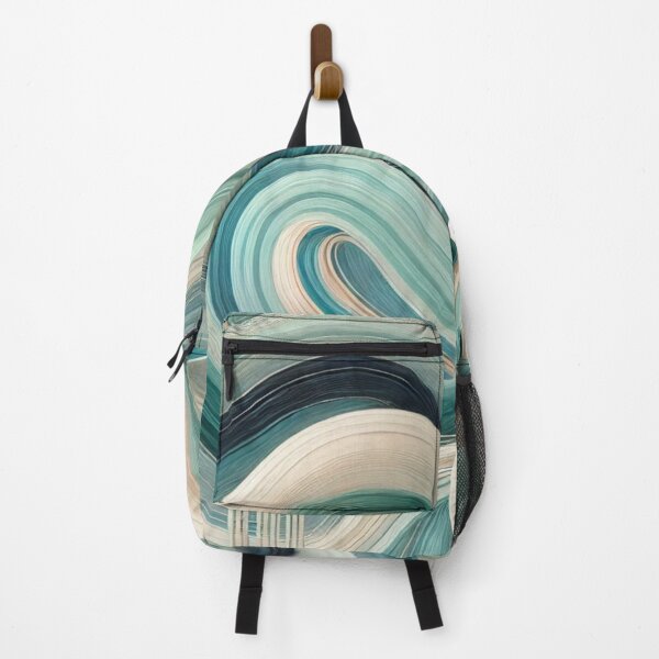 Item preview, Calming Ocean Waves in Soft Turquoise and Teal with Pearlescent Accents designed and sold by TeslaSt0re.