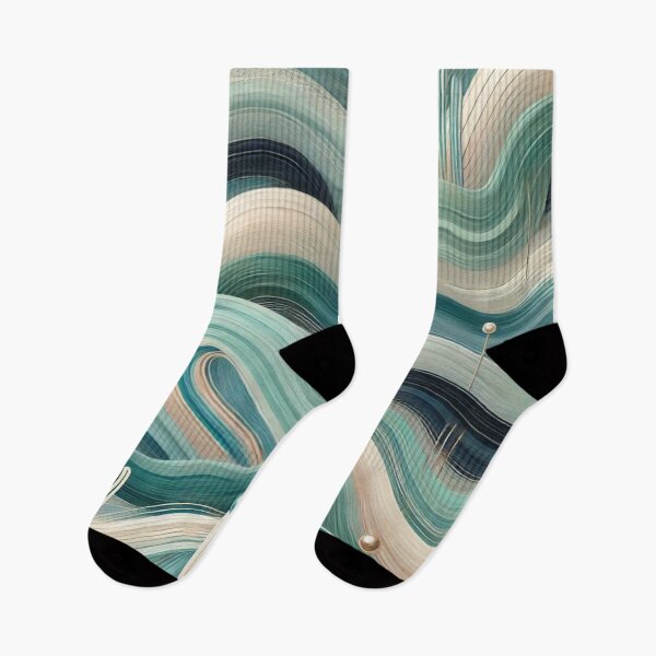 Item preview, Calming Ocean Waves in Soft Turquoise and Teal with Pearlescent Accents designed and sold by TeslaSt0re.
