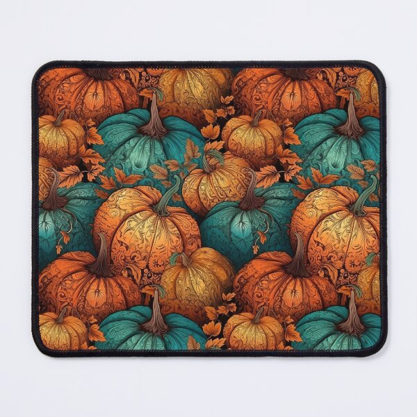 Item preview, Orange and Turquoise Autumn Pumpkin Pattern designed and sold by pinkal.