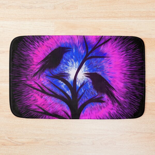 Item preview, Two crows sitting on a dead tree, dark composition/ deep purple, indigo. designed and sold by My-fake-places.