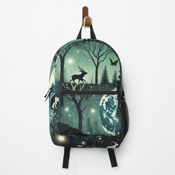 Item preview, Mystical Moonlit Forest with Glowing Animals Under a Starry Sky designed and sold by TeslaSt0re.