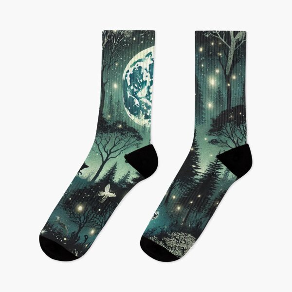 Item preview, Mystical Moonlit Forest with Glowing Animals Under a Starry Sky designed and sold by TeslaSt0re.