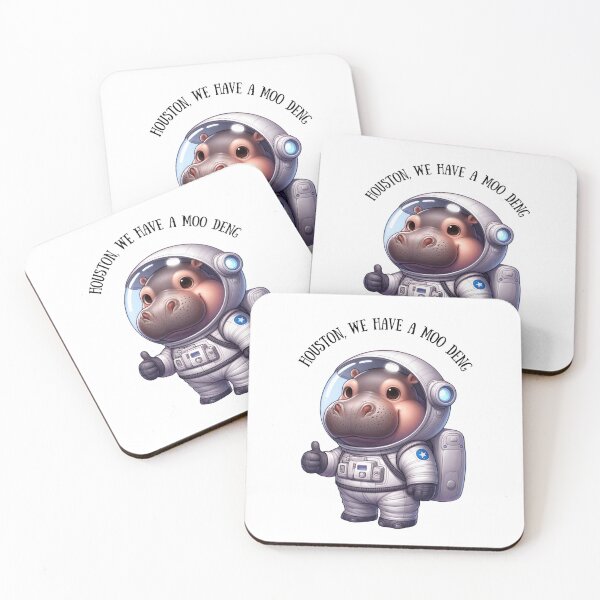 Item preview, Space Hippo Moo Deng - Houston, We Have a Moo Deng designed and sold by GorinART.