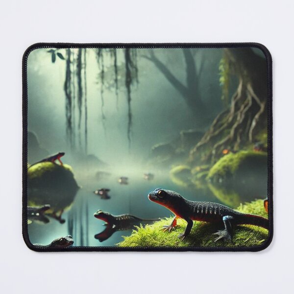 Item preview, Enchanting Baby Newts at Night – Mystical Swamp Wildlife  designed and sold by NocturnalNook.