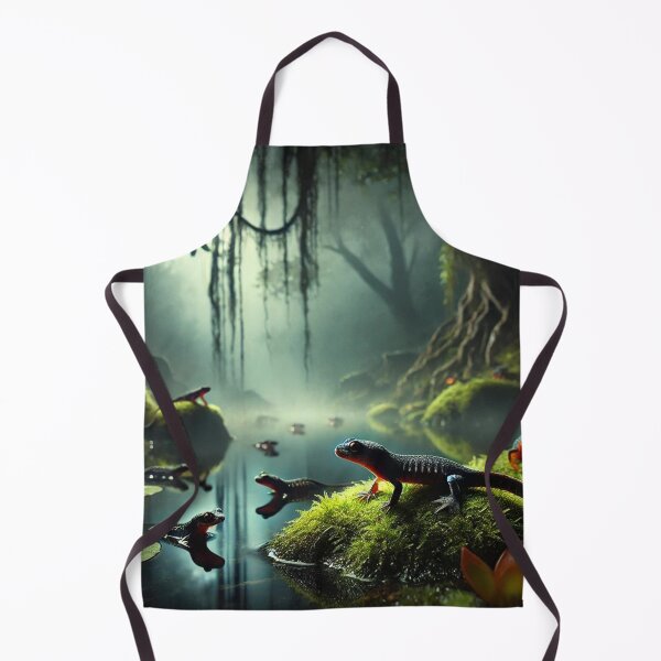 Item preview, Enchanting Baby Newts at Night – Mystical Swamp Wildlife designed and sold by NocturnalNook.