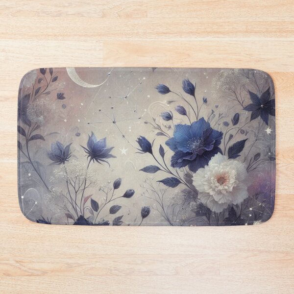 Item preview, Celestial Night with Delicate Flowers and Constellations in a Mystical Landscape designed and sold by TeslaSt0re.