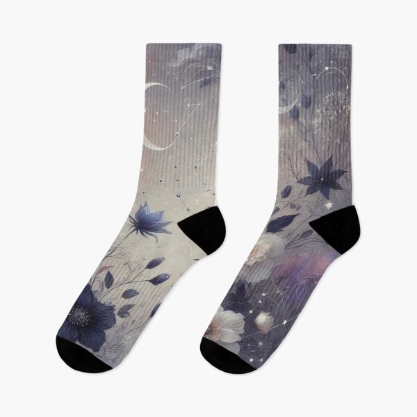 Item preview, Celestial Night with Delicate Flowers and Constellations in a Mystical Landscape designed and sold by TeslaSt0re.