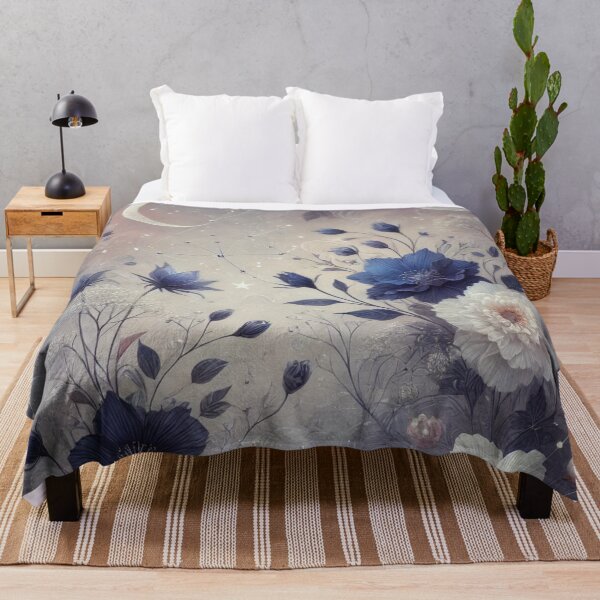 Item preview, Celestial Night with Delicate Flowers and Constellations in a Mystical Landscape designed and sold by TeslaSt0re.