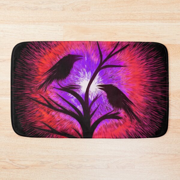 Item preview, Two crows sitting on a dead tree, dark composition/  magenta, violet. designed and sold by My-fake-places.