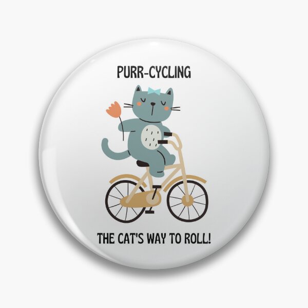 Item preview, CAT ON BIKE, PurrCycling, designed and sold by DesignByMalwina.