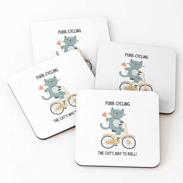 Item preview, CAT ON BIKE, PurrCycling, designed and sold by DesignByMalwina.