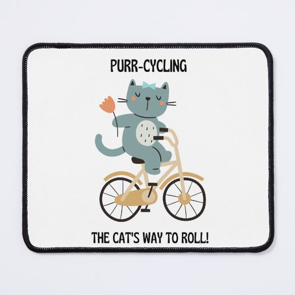 Item preview, CAT ON BIKE, PurrCycling, designed and sold by DesignByMalwina.