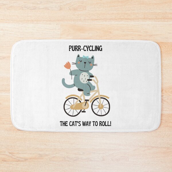 Item preview, CAT ON BIKE, PurrCycling, designed and sold by DesignByMalwina.