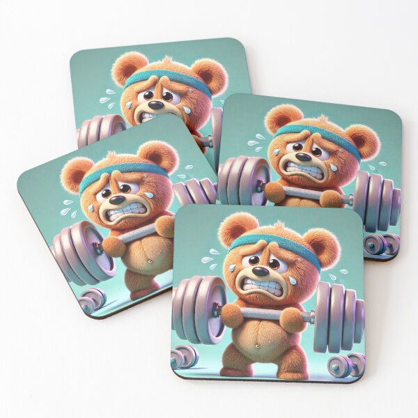 Item preview, Teddy bear with band lifting weights designed and sold by Osintown.