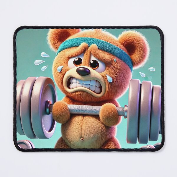 Item preview, Teddy bear with band lifting weights designed and sold by Osintown.