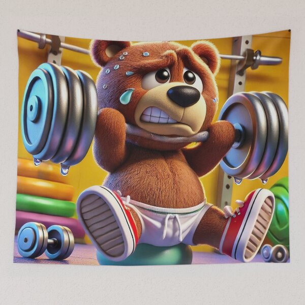 Item preview, Teddy bear lifting weights. designed and sold by Osintown.