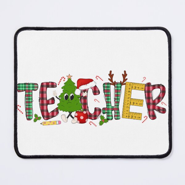 Item preview, Festive Teacher Christmas Design with Plaid and Holiday Icons designed and sold by CultDigHoriz.