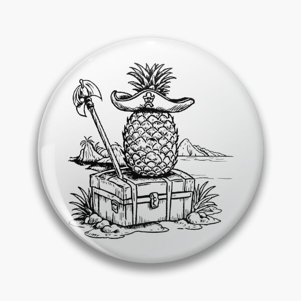 Item preview, Pineapple Pirate with a Treasure Chest designed and sold by GeoSketchWear.