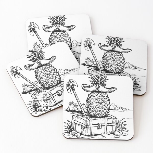 Item preview, Pineapple Pirate with a Treasure Chest designed and sold by GeoSketchWear.