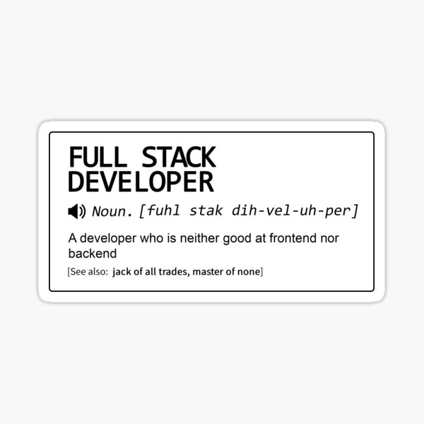 Artikel-Vorschau von Definition eines Full-Stack-Entwicklers, designt und verkauft von Debug Designs.