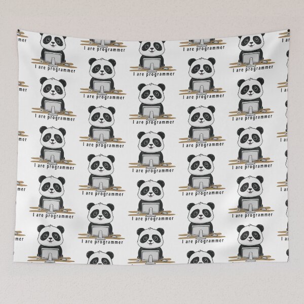 Aperçu de l'œuvre Je suis un programmeur panda version hacker panda super mignon créée et vendue par The Velvet Vault.