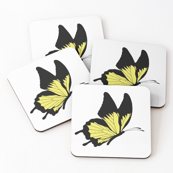 Item preview, Flying Butterfly Illustration - Light Yellow and Black designed and sold by MrsCreative1.