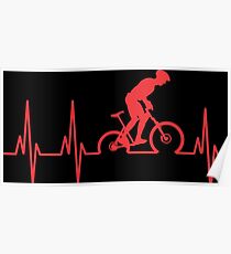 Mountain Bike Heartbeat Poster