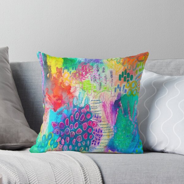 Item preview, Hand-painted abstract wild garden with hydrangeas designed and sold by LucyEShaw.