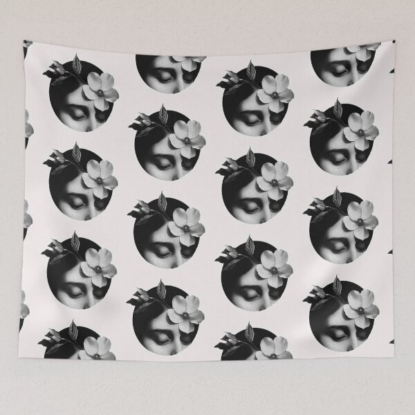 Item preview, woman portrait with a flower designed and sold by Ratatatts.