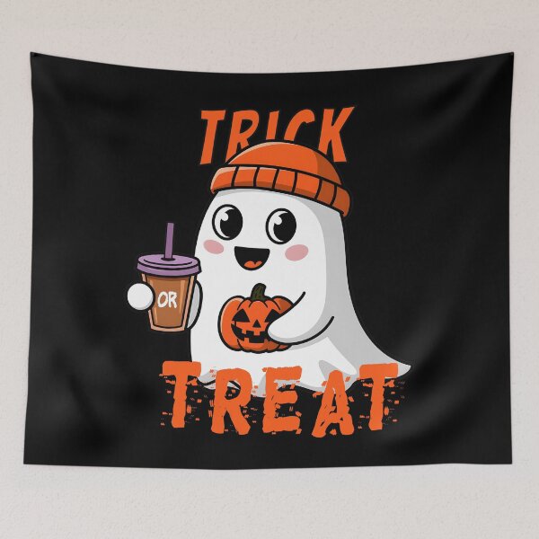 Item preview, The Cute & friendly ghost Trick or Treat designed and sold by ArtbySameer.