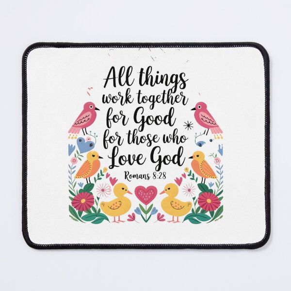 Item preview, All Things Work Together for Good – Romans 8:28 Christian Quote | Cute Birds & Ducklings Design designed and sold by Heal-Heart-Soul.